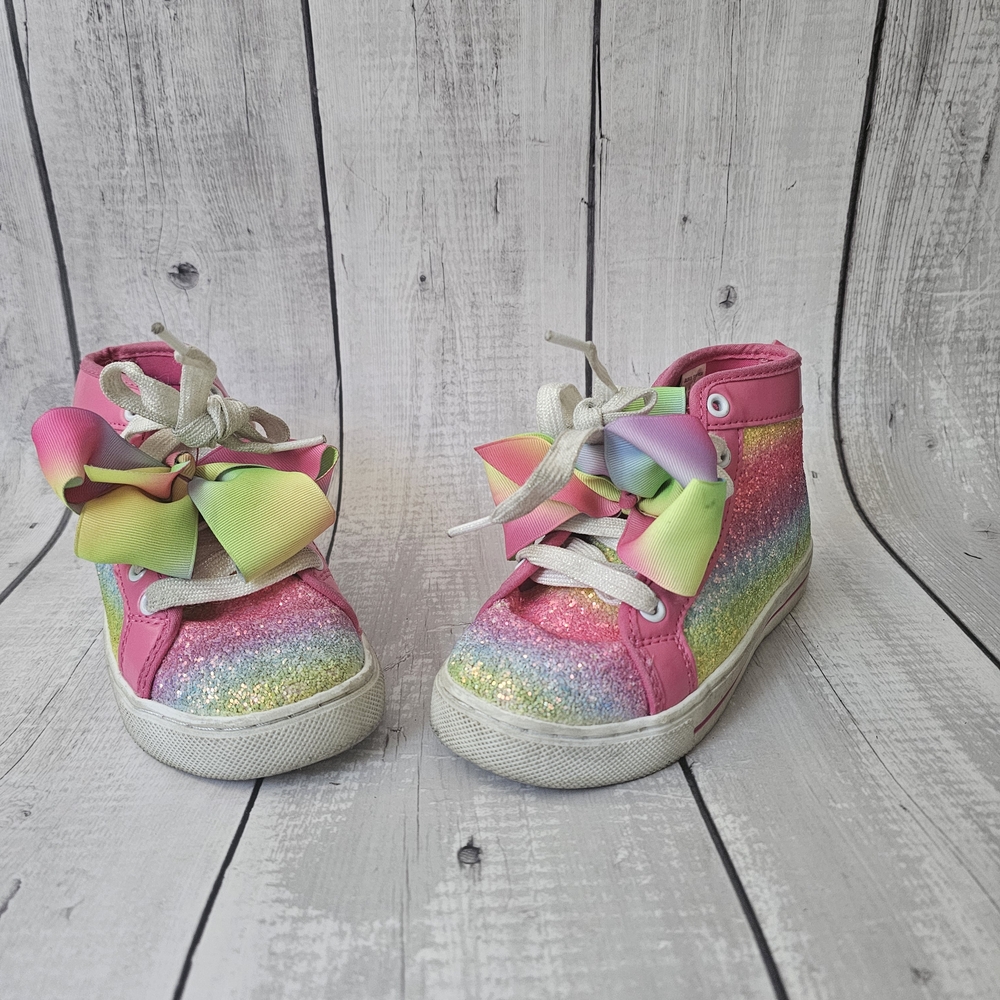 JoJo Siwa Pink Glitter Rainbow Sneakers